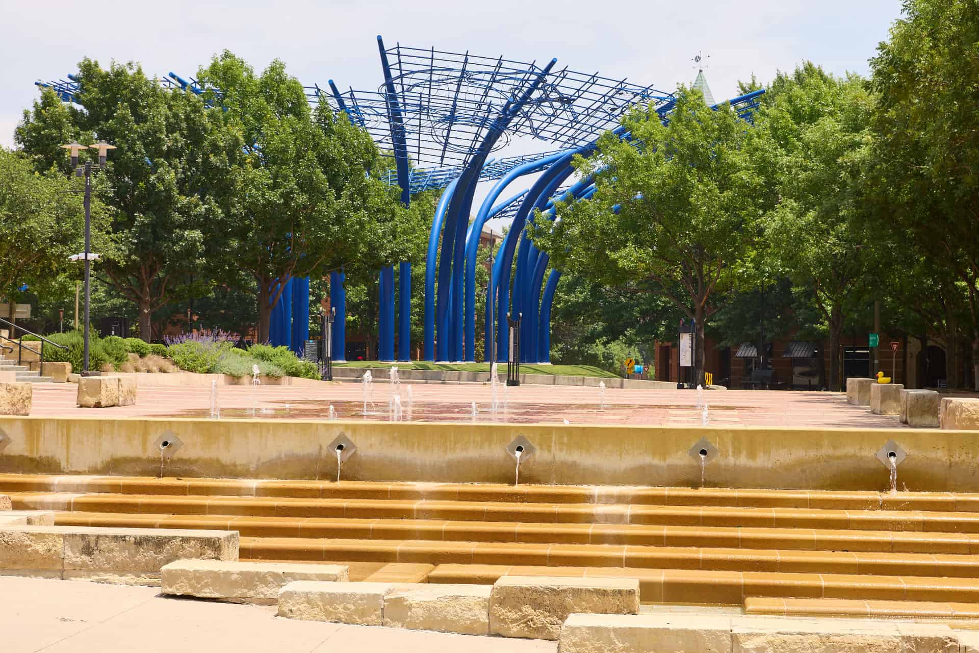 Addison Circle with fountain