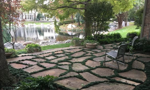 Private patio near the water.